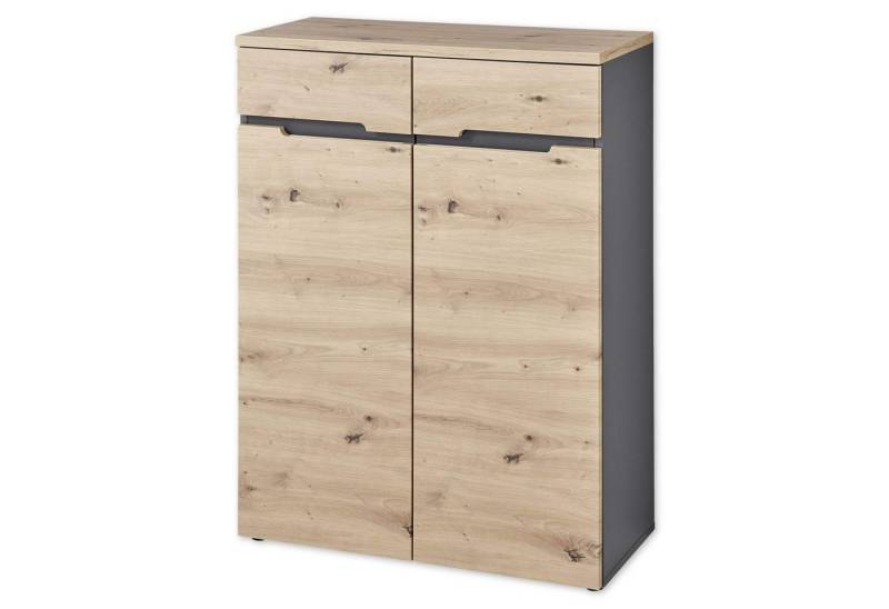 Innostyle Mehrzweckschrank Kommode MEMPHIS 2-türig Artisan Eiche Graphit Nachbildung von Innostyle