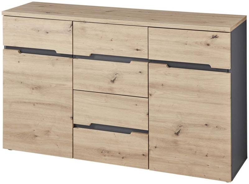 Innostyle Mehrzweckschrank Kommode MEMPHIS GH27 2-türig Artisan Eiche Graphit Nachbildung von Innostyle