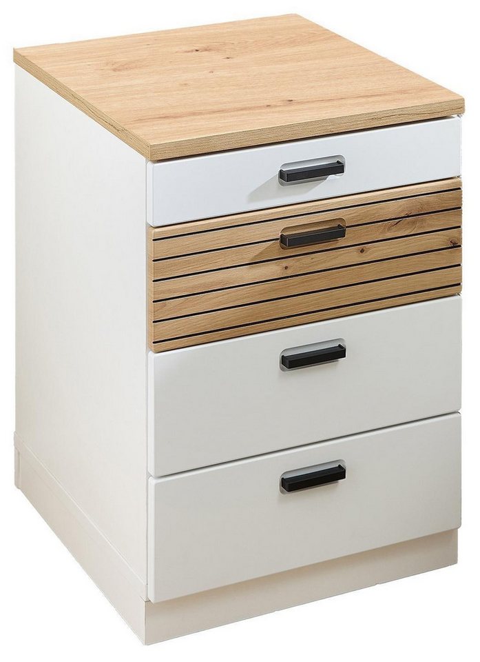 Innostyle Nachtkommode GLENN, Artisan Eiche Dekor, Weiß, 3 Schubladen, mit Rollen, B 45 x H 66 x T 55 cm Innostyle Nachtkommode GLENN, Artisan Eiche Dekor, Weiß, 3 Schubladen, mit Rollen, B 45 x H 66 x T 55 cm von Innostyle