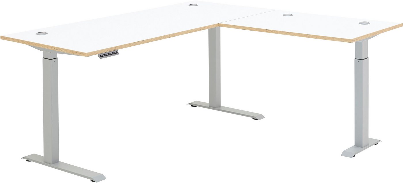 Innostyle Schreibtisch Memphis Eckschreibtisch, 185x72x177cm (B/H/T) (1-St), Soft Touch Oberfläche, Füße justierbar, Memory Funktion von Innostyle
