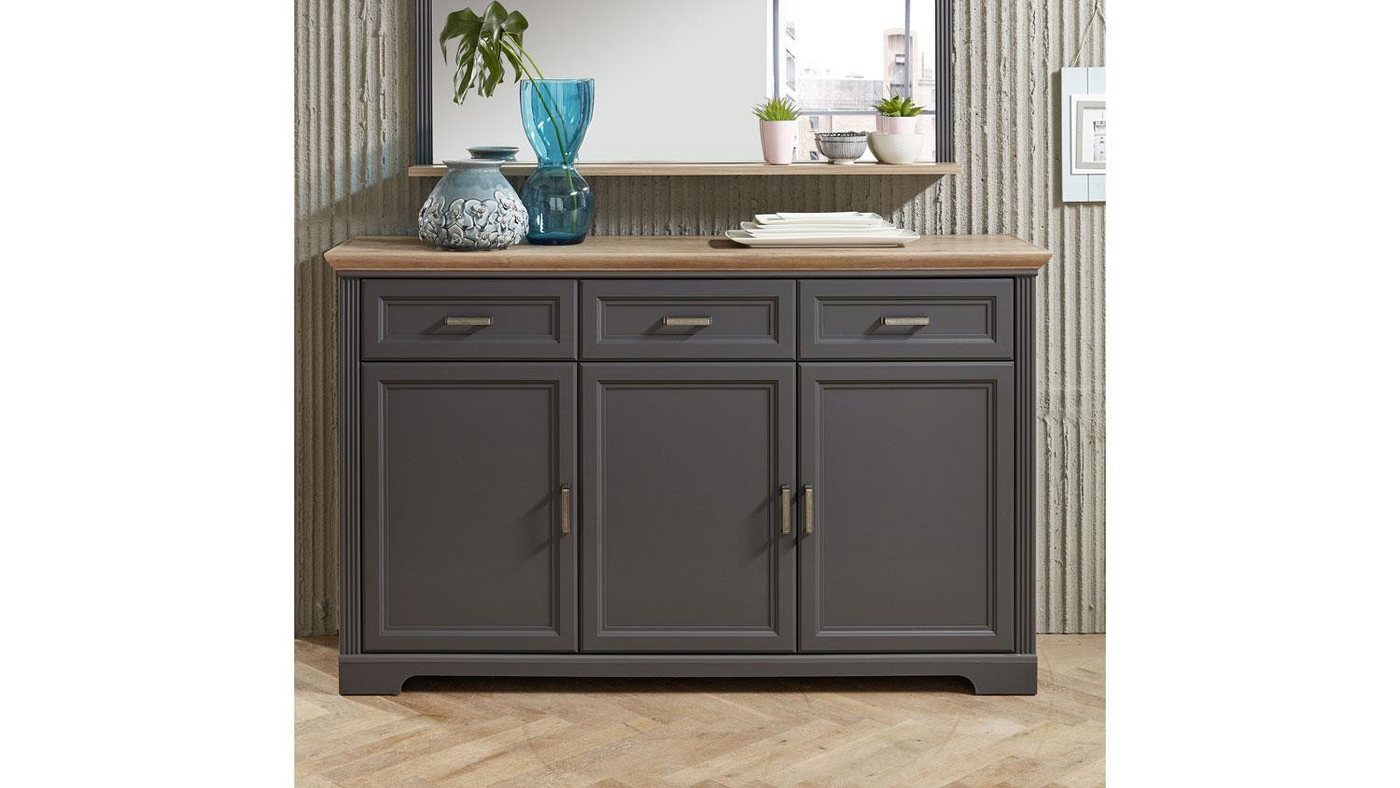 Innostyle Sideboard Sideboard Jasmin Kommode Anrichte in graphit und Artisan Eiche 166x102 von Innostyle
