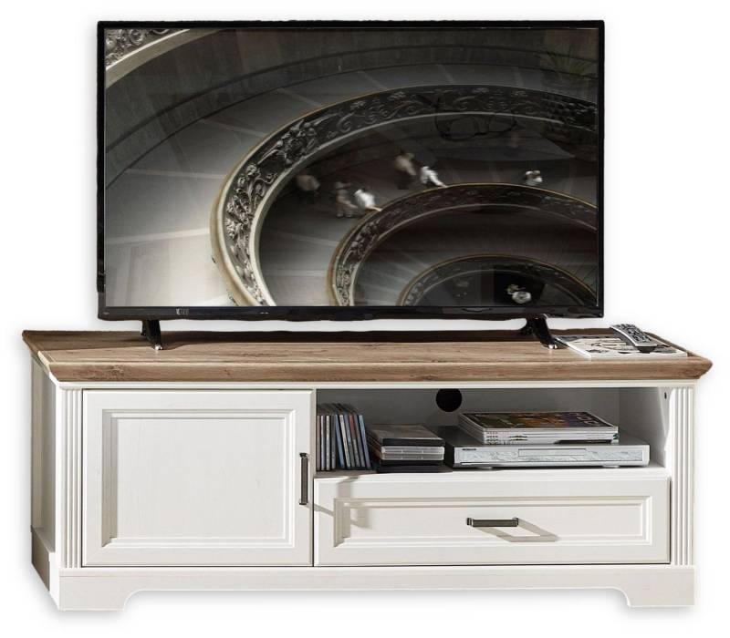 Innostyle TV-Board TV Lowboard JASMIN 143 cm Pinie weiß Nachbildung von Innostyle