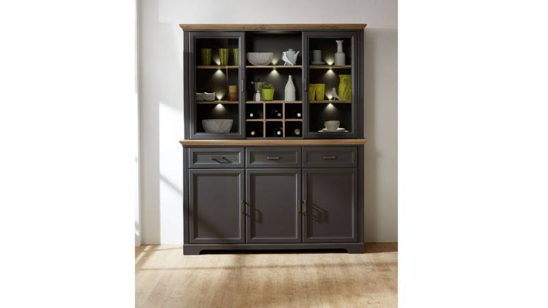 Innostyle Vitrine Buffet Jasmin Vitrine in graphit und Artisan Eiche 166x204 cm Innostyle Vitrine Buffet Jasmin Vitrine in graphit und Artisan Eiche 166x204 cm von Innostyle