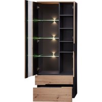 Innostyle Vitrine "Memphis", (1 St.), Bicolour Eiche Artisan Absetzung graphit von Innostyle
