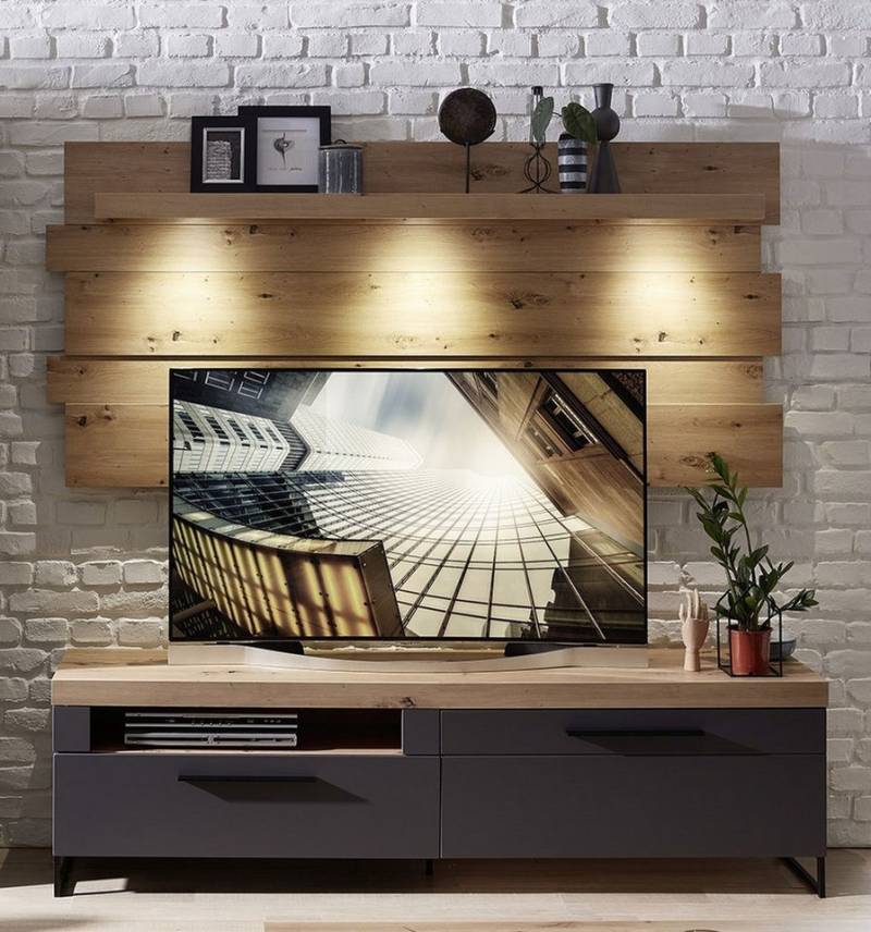 Innostyle Wohnwand (2-teilig) in Artisan Eiche - 202x148x44 (BxHxT), (2-teilig) von Innostyle