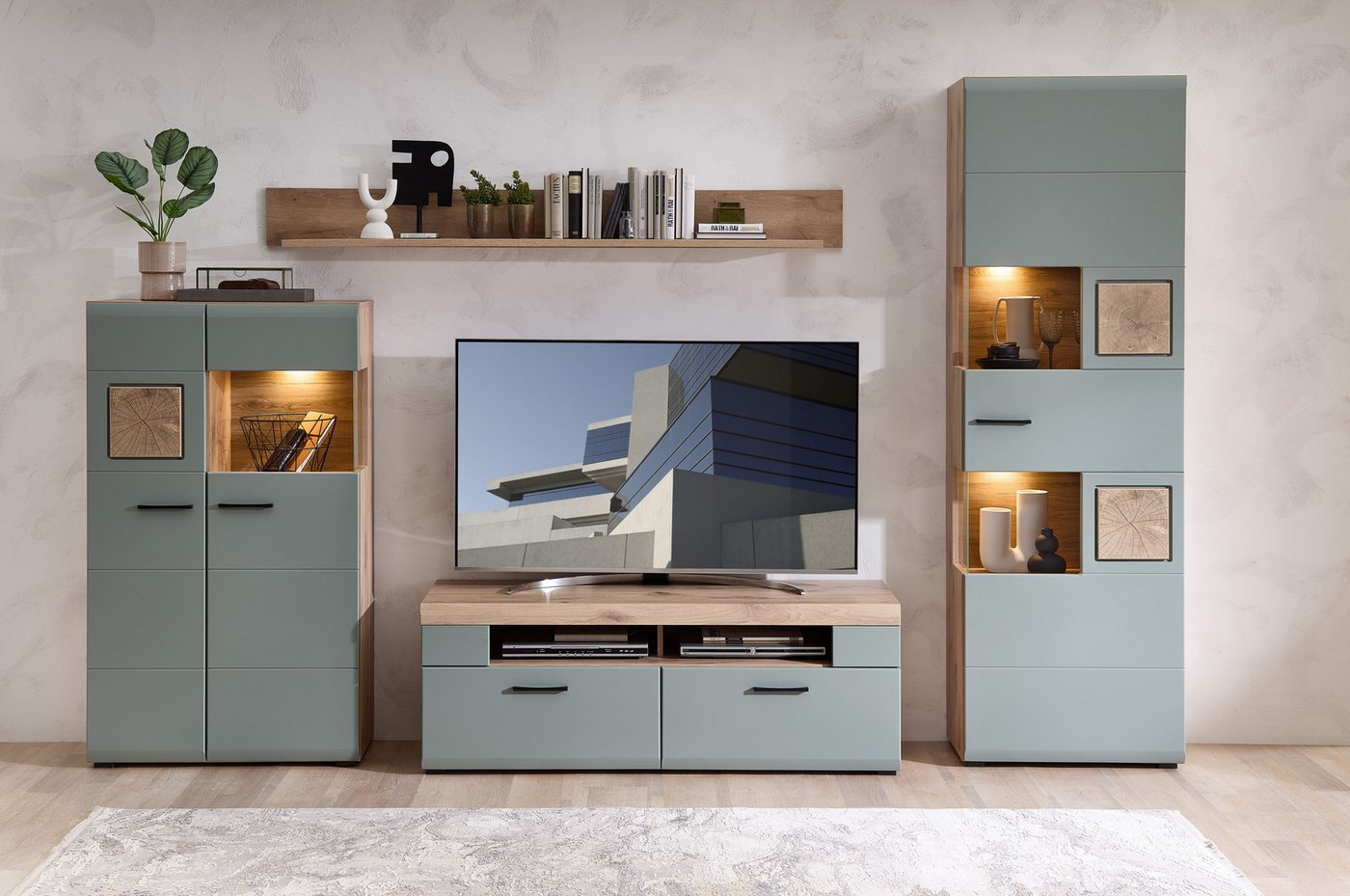 Innostyle Wohnwand FUN PLUS II, (4-St), inkl. LED-Beleuchtung von Innostyle