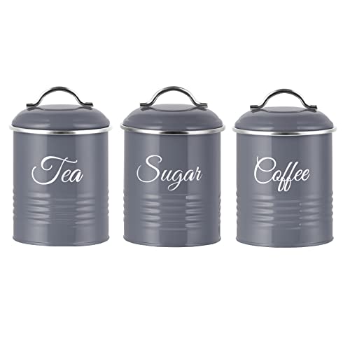 Innoteck Essentials Vorratsdosen-Set für Tee, Kaffee, Zucker, dekorative Küche zur Aufbewahrung von Lebensmitteln – leicht zu öffnende, luftdichte Deckel – Vorratsdose für Ihren Lieblingstee, Zucker von Innoteck