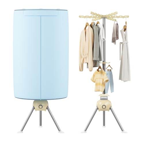 Innotic Elektrischer Wäschetrockner, 1000 W, Tragbarer Beheizbare Wäscheständer, 2 Ebenen, rund, faltbar, große Kapazität, 10 kg, mit Stoffbezug, blau Innotic Elektrischer Wäschetrockner, 1000 W, Tragbarer Beheizbare Wäscheständer, 2 Ebenen, rund, faltbar, große Kapazität, 10 kg, mit Stoffbezug, blau von Innotic