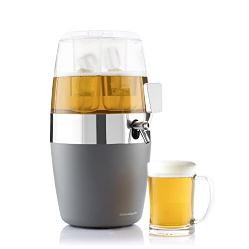 InnovaGoods® Bierspender 4L Getränkespender Bier Ball mit Kühlmittel Bierspender grau 22x41,7x26,5cm, Durchsichtig von InnovaGoods