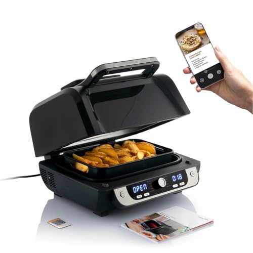 InnovaGoods - 12-in-1 Heißluftfritteuse Fryinn, 3400W, 6L Kapazität, 360° Luftzirkulation, Digitalanzeige, inkl. Rezeptbuch, Schwarz, Kunststoff von InnovaGoods