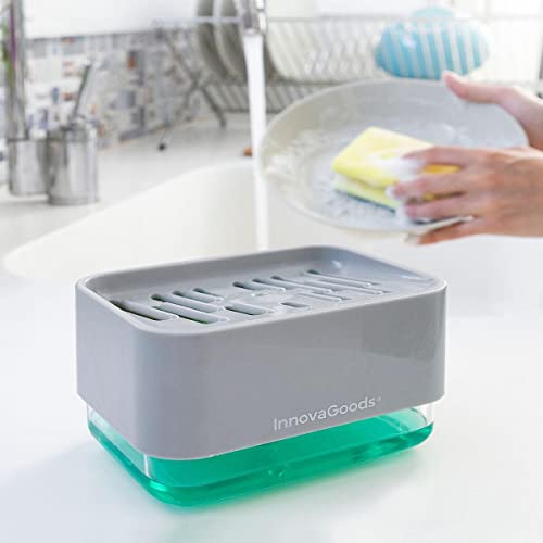 InnovaGoods® Spender für 2 in 1 Seife für das Waschbecken Pushoap, spart Seife und ist sehr einfach zu bedienen, mit flüssiger Seife und Schaumfunktion, kompaktes Design, ideal für Küche und Badezimme von InnovaGoods
