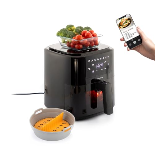 InnovaGoods Fritteuse ohne Öl, 5 l + Silikonform für Luftfritteuse Ø 20,5 cm, Air Fryer, 1500 W mit Küchenwaage, 8 Touchscreen-Programme, Antihaft-Korb, Timer, Luftstrom 360 ° InnovaGoods Fritteuse ohne Öl, 5 l + Silikonform für Luftfritteuse Ø 20,5 cm, Air Fryer, 1500 W mit Küchenwaage, 8 Touchscreen-Programme, Antihaft-Korb, Timer, Luftstrom 360 ° von InnovaGoods