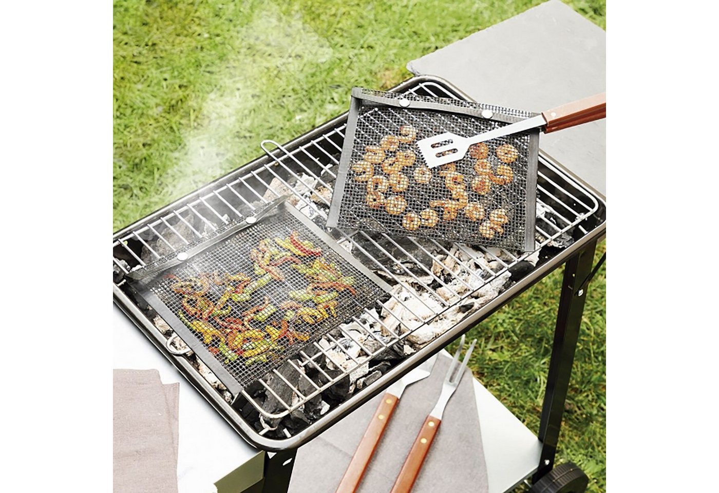 InnovaGoods Grillrost GRILL-NETZBEUTEL BBQNET INNOVAGOODS (2ER PACK) (2-St), Hitzebeständig: bis zu 300 ºC von InnovaGoods