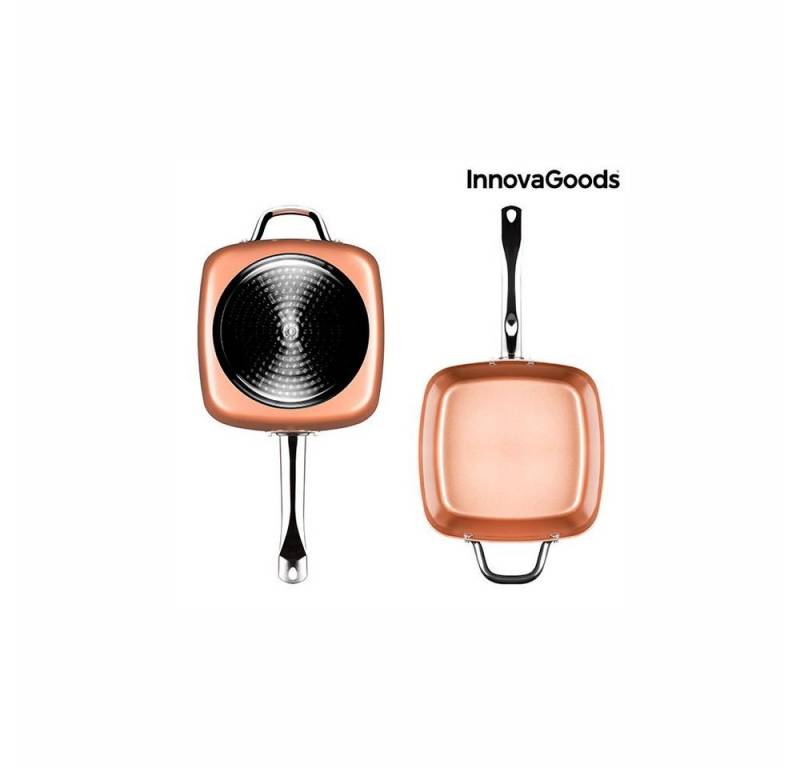 InnovaGoods Kochtopf Frittiertopf InnovaGoods Copper 5 in 1 Multifunktionspfannenset 4 Teil von InnovaGoods