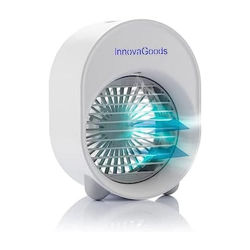 InnovaGoods - Mini-Ultraschall-Luftbefeuchter mit LED, Leise und Energieeffizient, 3 Geschwindigkeiten, Aroma-Diffusor Funktion, Weiß, Mini, ABS von InnovaGoods