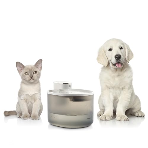 InnovaGoods - Trinkbrunnen für Katzen mit Bewegungssensor, Frisches & Sauberes Wasser durch 3 Filter, Leise & 3L Kapazität, Wiederaufladbar & tragbar, Weiß, Kunststoff von InnovaGoods