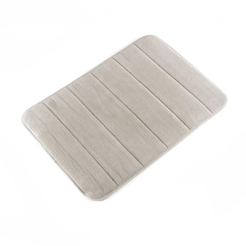 InnovaGoods - Viskoelastische Badematte Puffeet, Superabsorbierend, Antirutsch, Leicht zu Reinigen, Modernes Design, Grau, Polyester, 55x40x1 cm von InnovaGoods