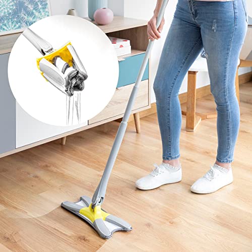 InnovaGoods 06033D1200 Wischmopp aus Mikrofaser, selbstabtropffrei, Kunststoff PA6 Metall, Gelb, 140 cm, 6 von InnovaGoods