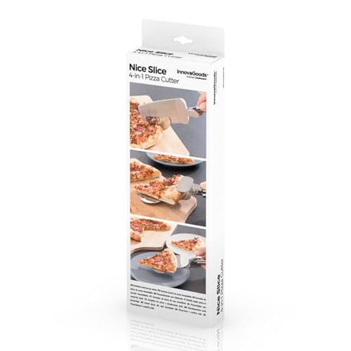 InnovaGoods - 4-in-1 Pizzaschneider, Edelstahl, Innovativ & Funktionell, Leicht zu reinigen, Spart Zeit & Aufwand, Silber, Edelstahl von InnovaGoods