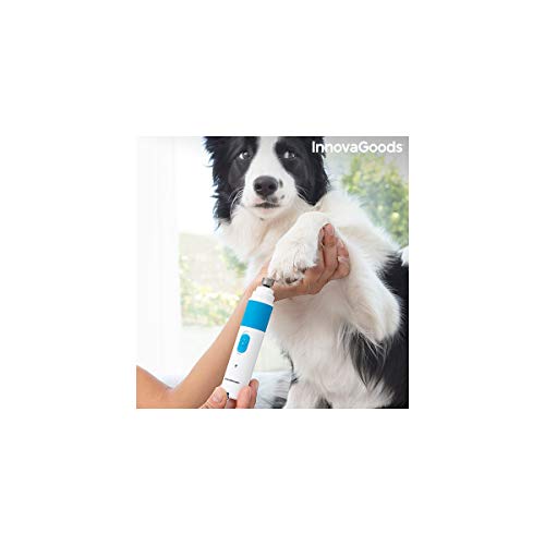 InnovaGoods - Elektrische Nagelfeile für Haustiere, 2 Geschwindigkeiten, geräuscharmer Motor, 3 Feile-Zonen, für Hunde und andere Haustiere, Weiß, Kunststoff von InnovaGoods