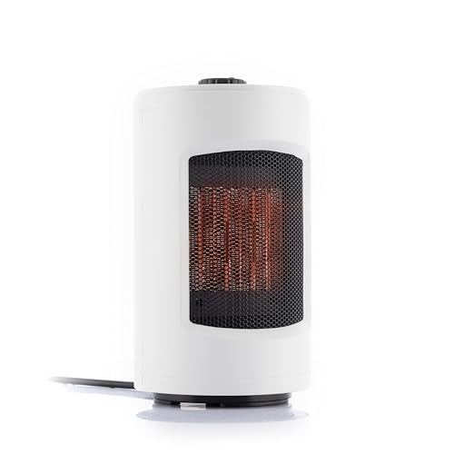 InnovaGoods - Keramikheizung mit Selbstschwenkfunktion, Energieeffizient durch PTC-Technologie, 2 Leistungsstufen 600W/1200W, Überhitzungs- und Kippschutz, Tragbar, Weiß, Kunststoff von InnovaGoods