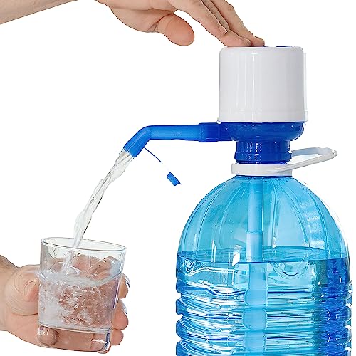 InnovaGoods - Manueller Wasserspender für XL-Flaschen, Einfache Handhabung, BPA-frei, Inklusive 3 Saugschläuche, Blau/Weiß, 8 x 16,5 x 18 cm, Polypropylen von InnovaGoods