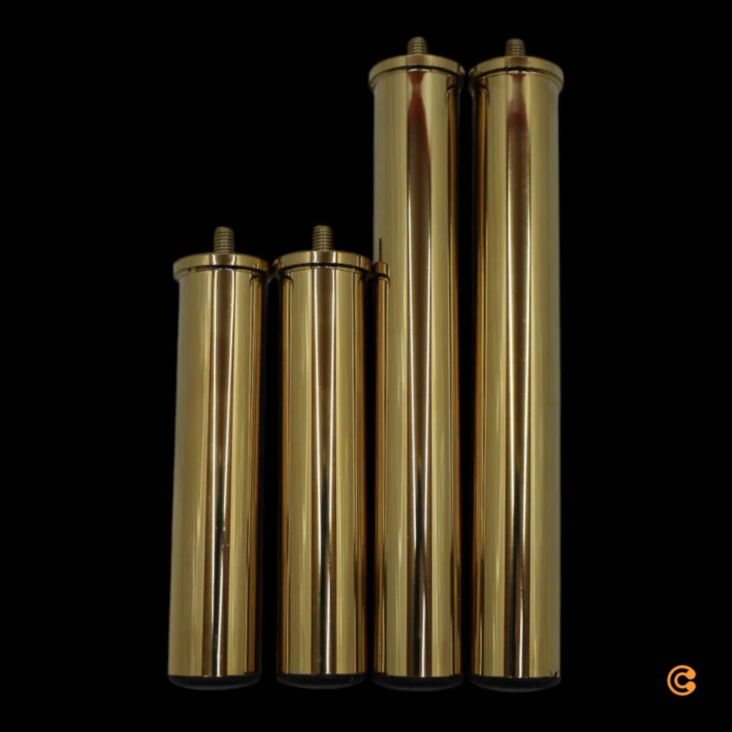 B-Ware Innovation Living Metallmöbelbeine Möbelfuß Gold 2x15cm 2x22.5cm 4er Set Ersatz von Innovation Living