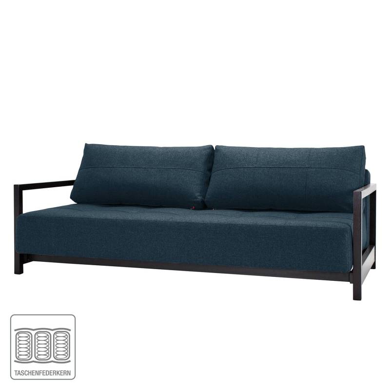 home24 Schlafsofa Bifrost Deluxe Webstoff Blau Stoff Mixed Dance 210 x 70 x 162cm Retro von home24