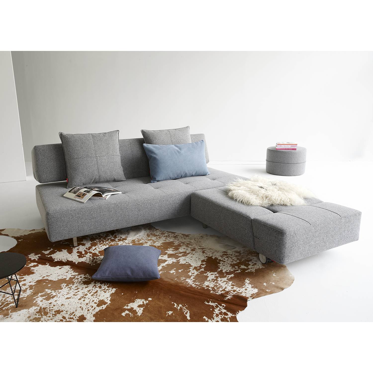 Innovation Möbel Schlafsofa Long Horn II Granit Webstoff 210x79x113 cm mit Schlaffunktion von Innovation Möbel