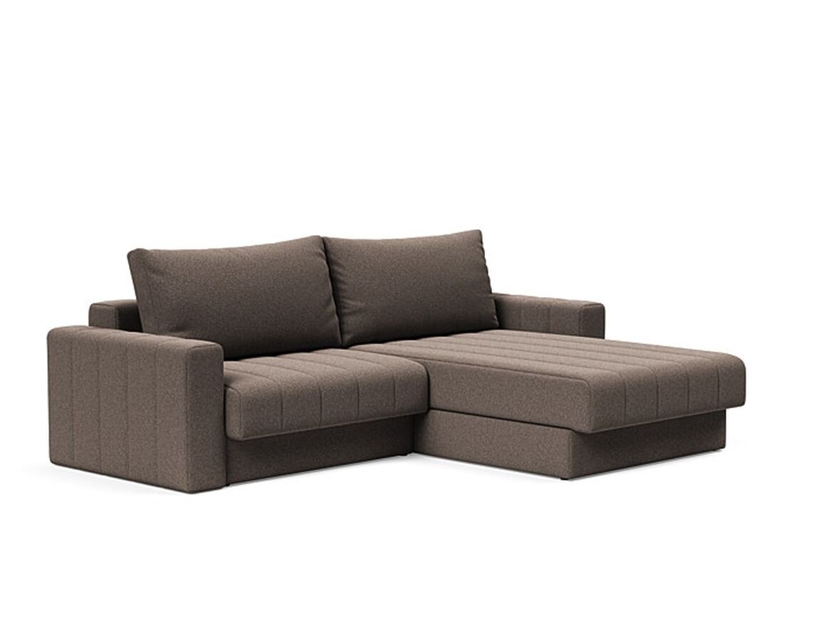 Innovation Akello Lounger Sofa mit Polsterarmlehnen 530 Bouclé Taupe Lounger Sofa auf rechter Seite von Innovation