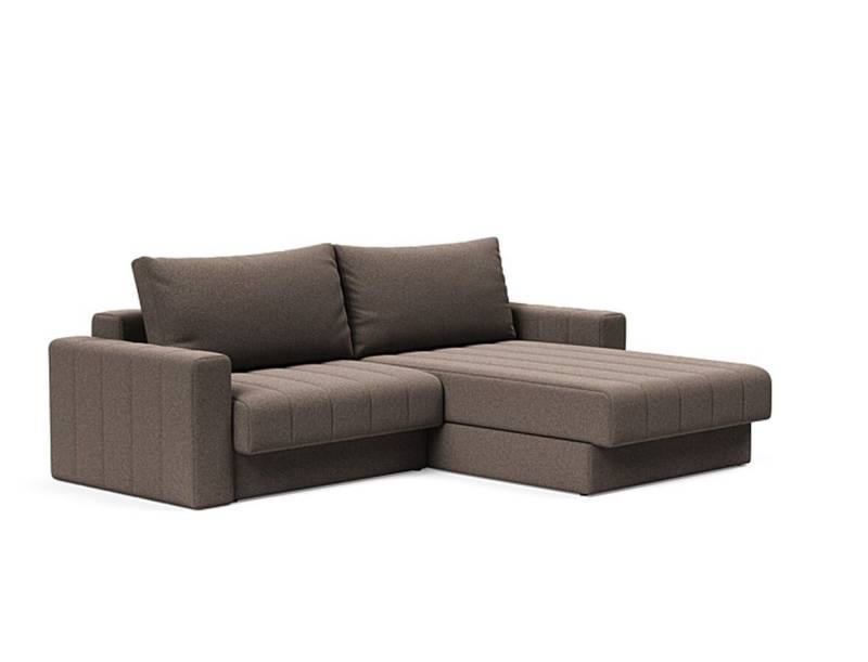 Innovation Akello Lounger Sofa mit Polsterarmlehnen 530 Bouclé Taupe Lounger Sofa auf rechter Seite von Innovation
