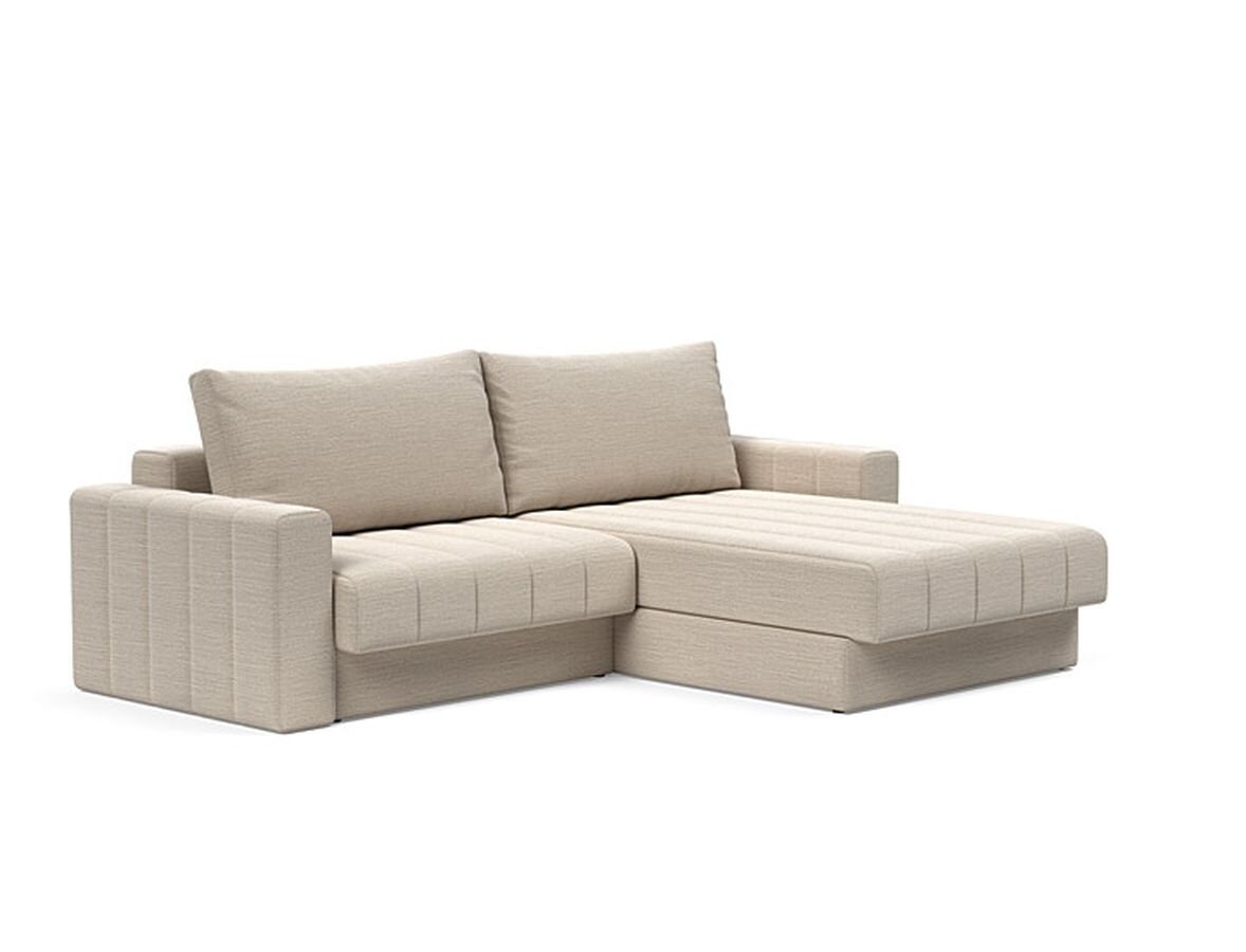 Innovation Akello Lounger Sofa mit Polsterarmlehnen 612 Linen Sand Grey Lounger Sofa auf linker Seite von Innovation