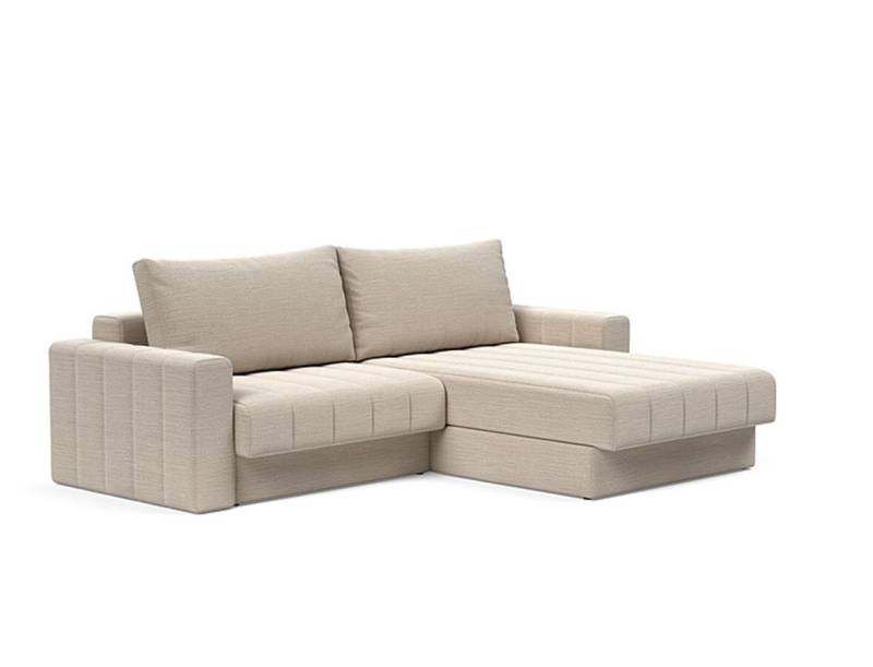 Innovation Akello Lounger Sofa mit Polsterarmlehnen 612 Linen Sand Grey Lounger Sofa auf linker Seite von Innovation