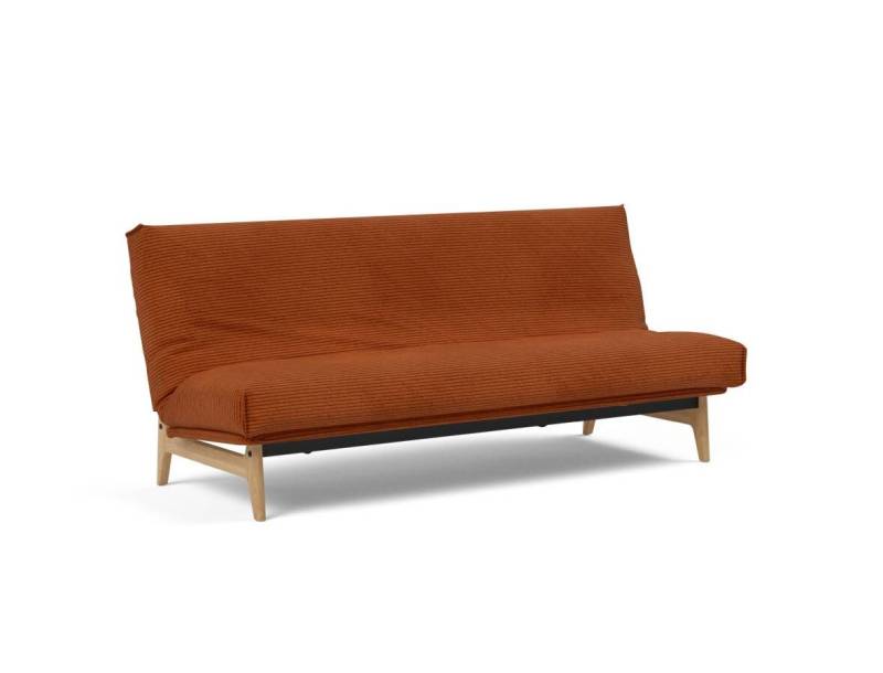 Innovation Aslak Klappsofa 120 x 200 cm | Soft Spring Nordic 595 Curduroy Burnt Orange von Innovation
