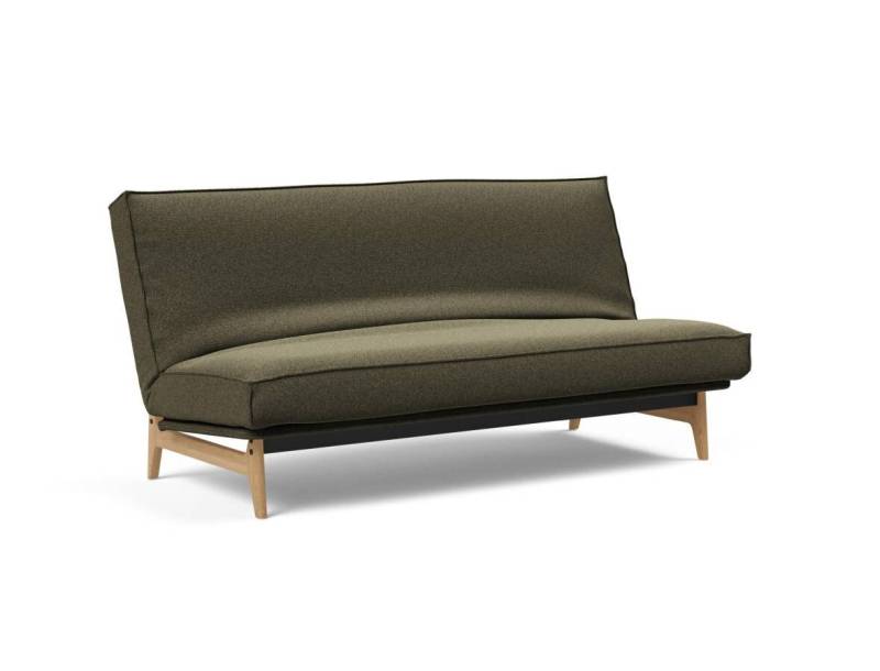 Innovation Aslak Klappsofa 140 x 200 cm | Latex Sharp plus 535 Boucle Forest Green von Innovation
