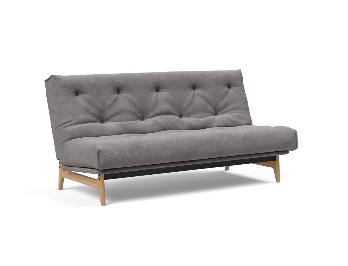 Innovation Aslak Klappsofa fest versteppt 140 x 200 cm | Latex 217 Flashtex Light Grey von Innovation
