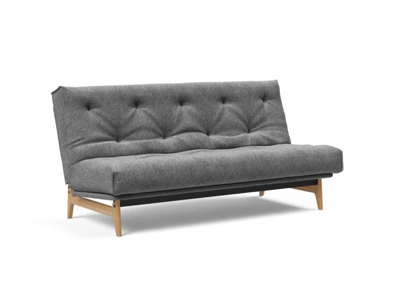Innovation Aslak Klappsofa fest versteppt 140 x 200 cm | Latex 563 Twist Charcoal von Innovation