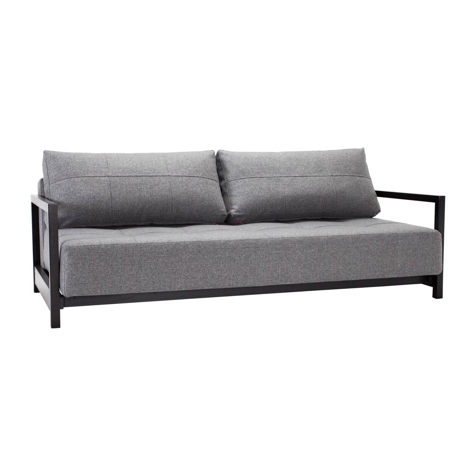 Innovation - Bifrost Deluxe Schlafsofa 209x117cm - dunkelgrau/Stoff 563 Twist Charcoal/BxHxT 209x83x117cm/Gestell Holz schwarz gebeizt von Innovation