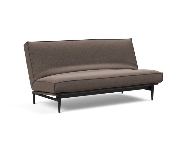 Innovation Colpus Klappsofa 140 x 200 cm | Latex 530 Bouclé Taupe schwarze Eiche Sharp plus von Innovation