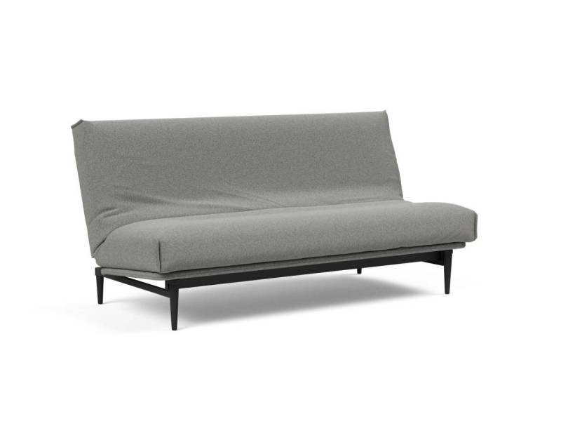 Innovation Colpus Klappsofa 140 x 200 cm | Latex 533 Boucle Ash grey schwarze Eiche Nordic von Innovation