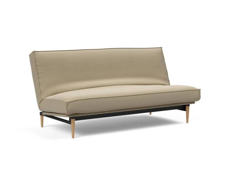 Innovation Colpus Klappsofa 140 x 200 cm | Latex 571 Vivus Dusty Sand helle Eiche Sharp plus von Innovation