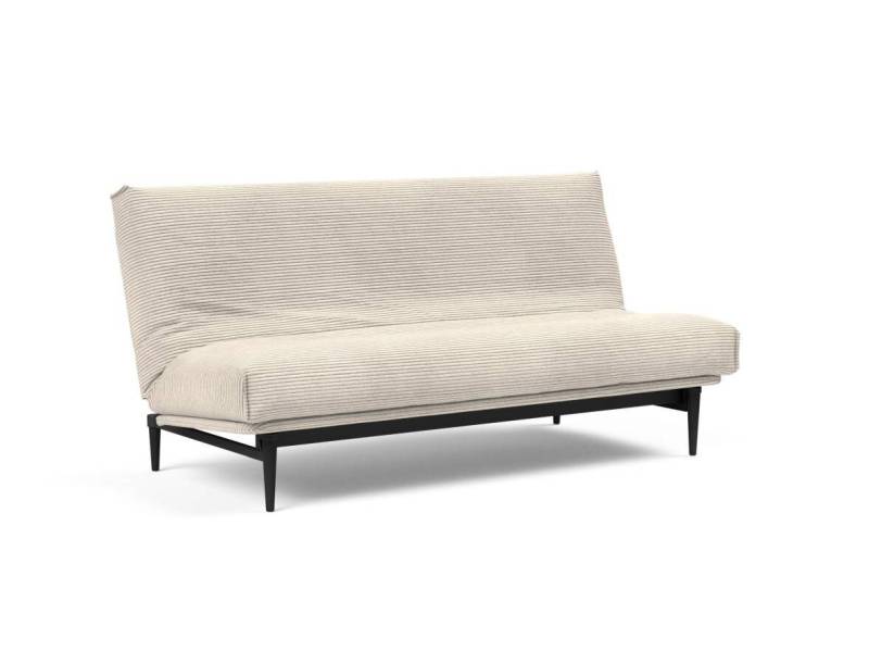 Innovation Colpus Klappsofa 140 x 200 cm | Latex 594 Corduroy Ivory schwarze Eiche Nordic von Innovation