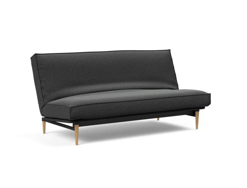Innovation Colpus Klappsofa 140 x 200 cm | Spring 529 Bouclè Charcoal helle Eiche Sharp plus von Innovation