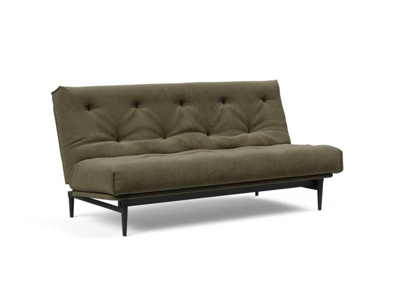 Innovation Colpus Klappsofa fest versteppt 140 x 200 cm | Latex 316 Cordufine, Pine Green schwarze Eiche von Innovation