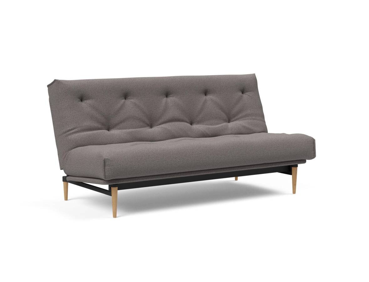 Innovation Colpus Klappsofa fest versteppt 140 x 200 cm | Latex 521 Mixed Dance Grey helle Eiche von Innovation