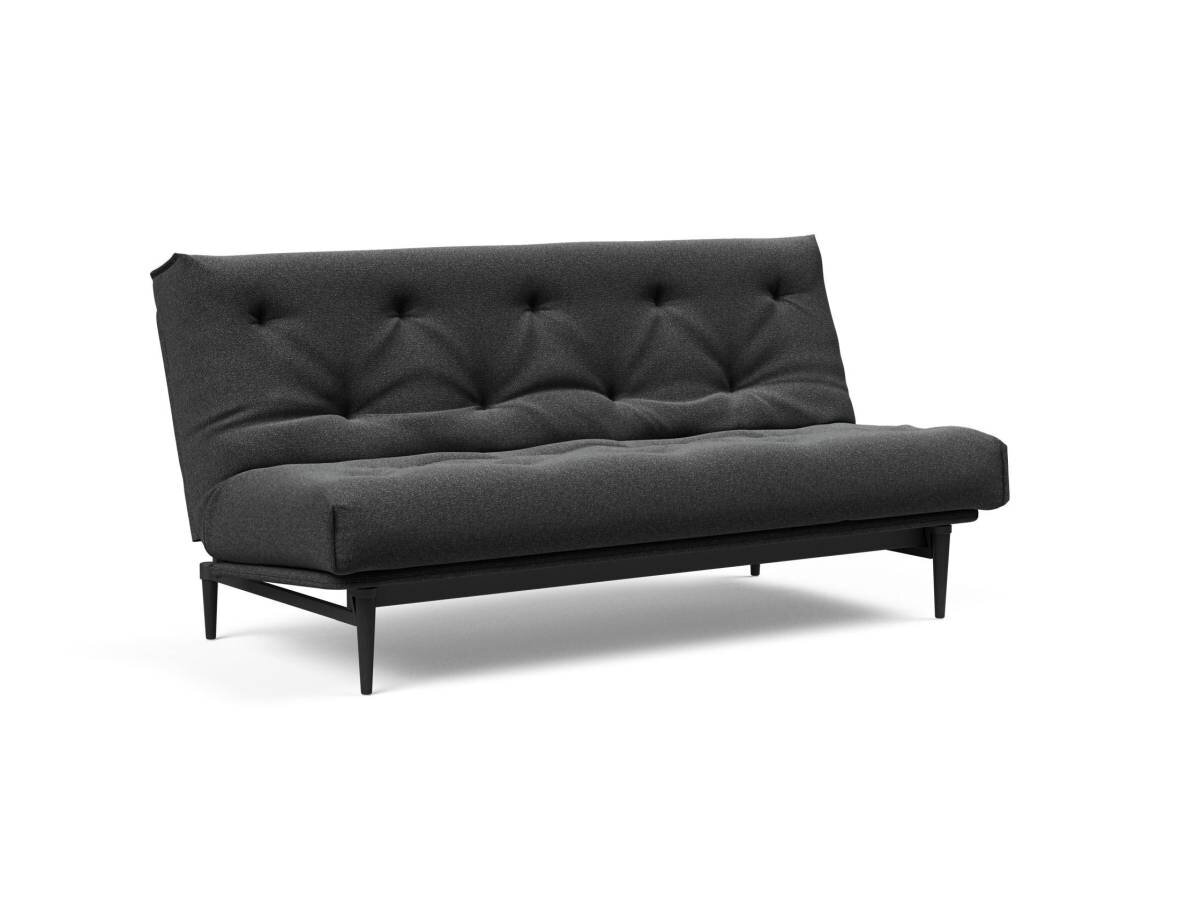 Innovation Colpus Klappsofa fest versteppt 140 x 200 cm | Latex 529 Bouclè Charcoal schwarze Eiche von Innovation