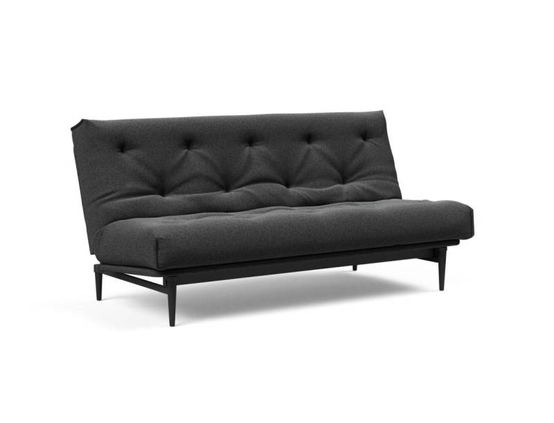 Innovation Colpus Klappsofa fest versteppt 140 x 200 cm | Latex 529 Bouclè Charcoal schwarze Eiche von Innovation