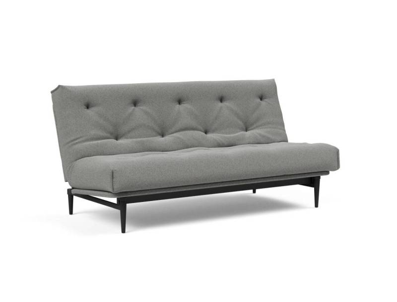 Innovation Colpus Klappsofa fest versteppt 140 x 200 cm | Latex 533 Boucle Ash grey schwarze Eiche von Innovation
