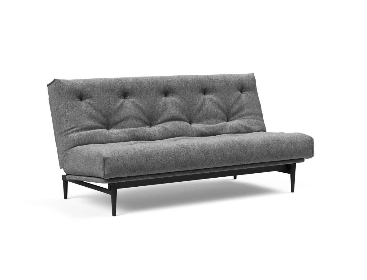 Innovation Colpus Klappsofa fest versteppt 140 x 200 cm | Latex 563 Twist Charcoal schwarze Eiche von Innovation