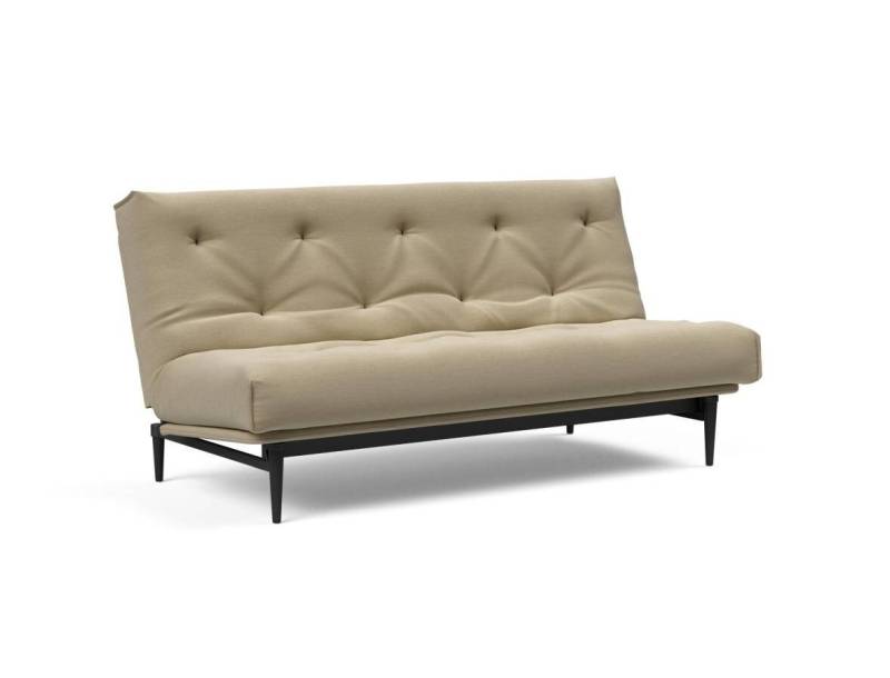 Innovation Colpus Klappsofa fest versteppt 140 x 200 cm | Latex 571 Vivus Dusty Sand schwarze Eiche von Innovation